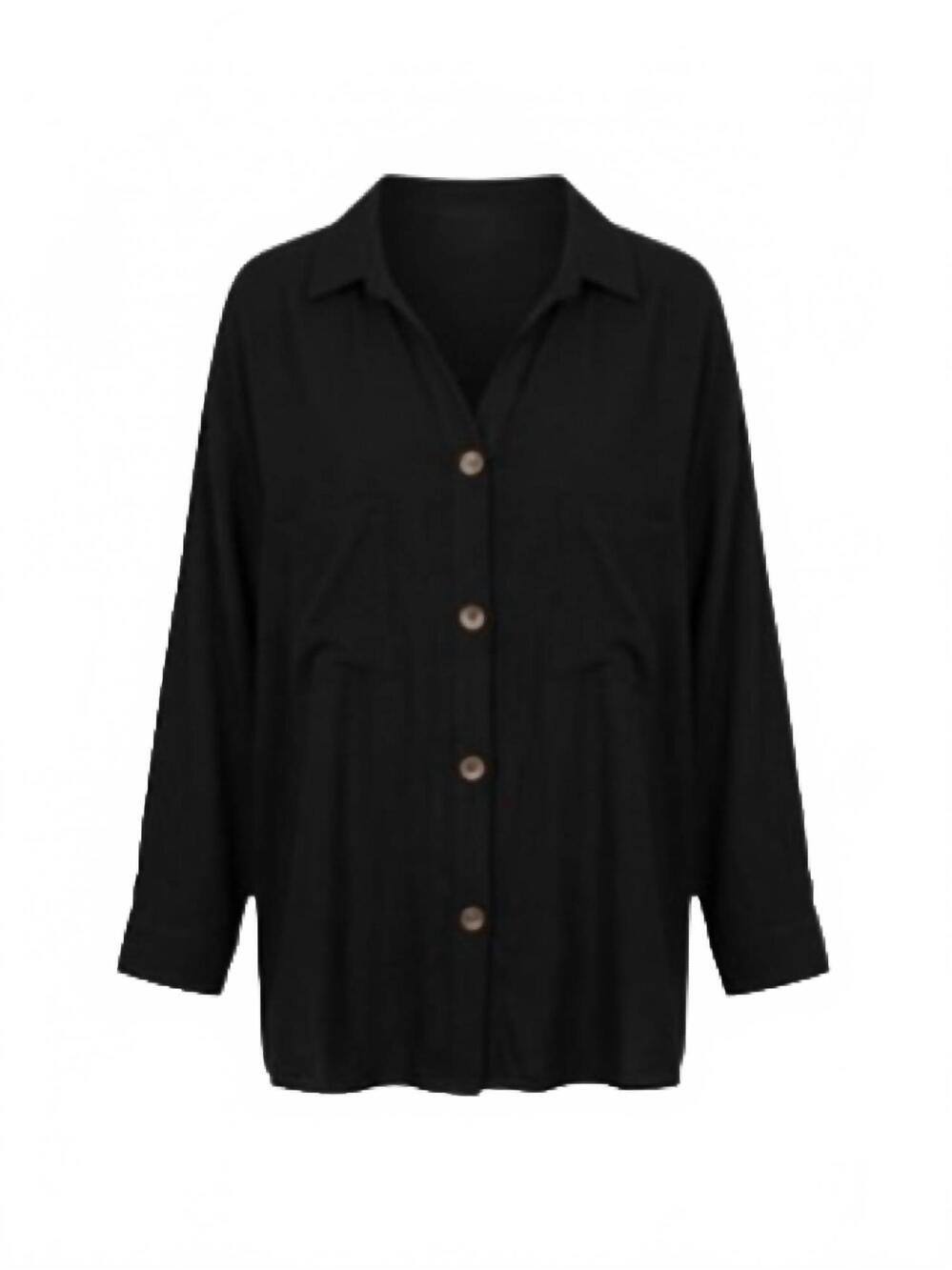 NEW GEEGEE women's button down top in black